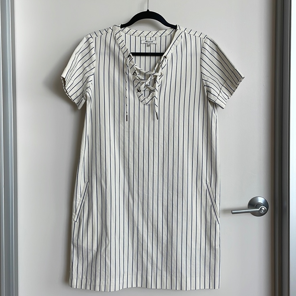 Madewell Harbor Stripe Shift Dress (with pockets!) - Size S